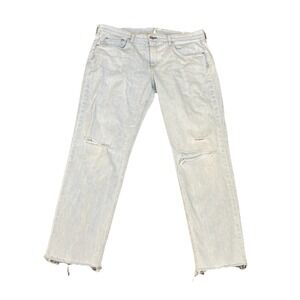 Rag & Bone Womens 31x27 Dre Low-Rise Slim Boyfriend Jeans Raw Hem Light Wash